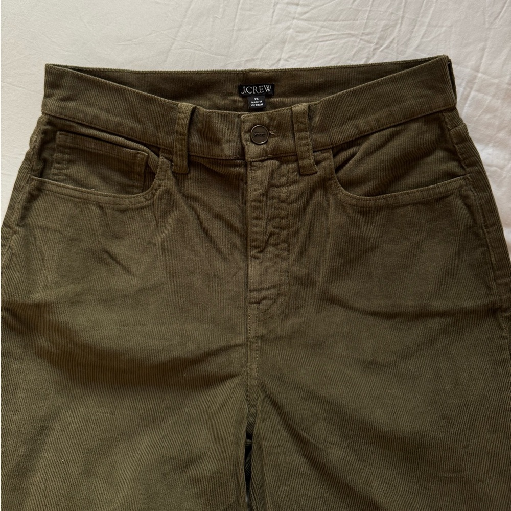 J. Crew Corduroy Pants in Olive Green